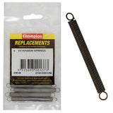 Durable Champion extension springs (2-7/8" x 9/32") in a pack of 4, perfect for DIY, machinery, and automotive use.