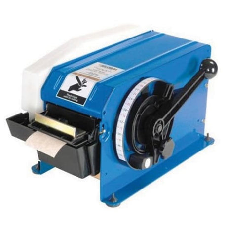 Semi-automatic water-activated tape dispenser, eco-friendly, portable, 450x280x230mm, adjustable tape length, no electricity needed.