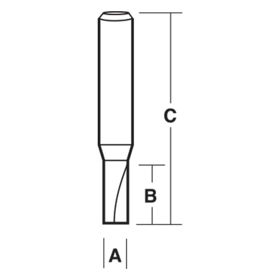 Carbitool 1.6mm solid carbide straight bit, designed for precision routing and grooving in various materials.