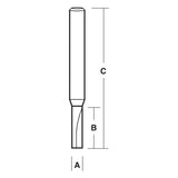 Carbitool 4mm solid carbide straight bit for precise woodworking, ideal for hardwood, softwood, and acrylic. Long-lasting and durable.