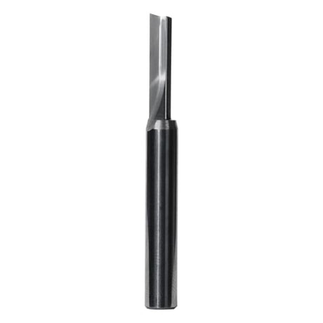 Carbitool 4mm solid carbide straight bit for precision woodworking, designed for clean cuts in various materials.