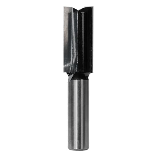 Carbitool 12mm straight bit with carbide tip for precision routing, grooving, and rebating in various materials.