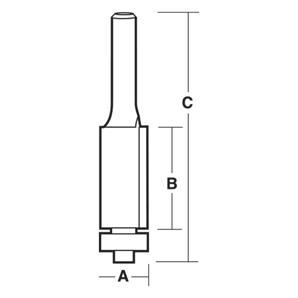 Carbitool Trim Bit Flush Carbide Tipped 12.7mm - T8016B1/2