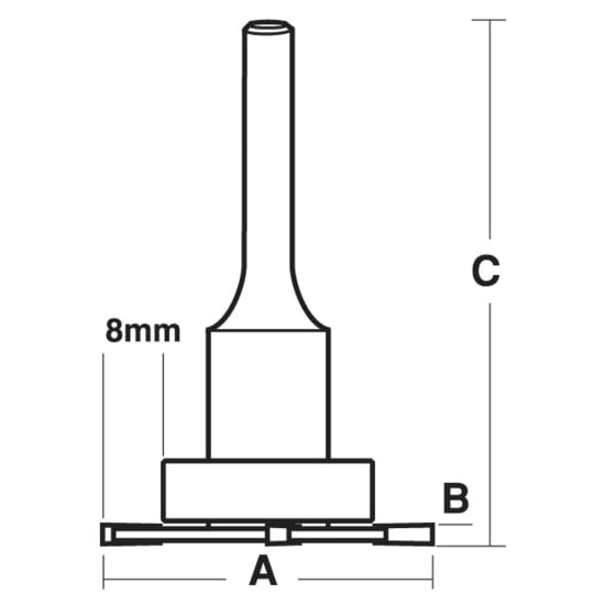 Carbitool Drip Seal Groover-1/4" designed for precise 2.5mm wide, 8mm deep grooves in window frame seal applications.