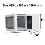 Nero White Microwave 23L, 800W with digital display and one-touch cooking, perfect for quick and efficient meal preparation.