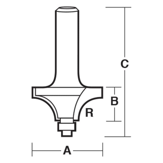 Carbitool Beading Bit W/Bear-6.35mm with durable carbide tip and ball bearing guide for precise edge profiles in woodworking.