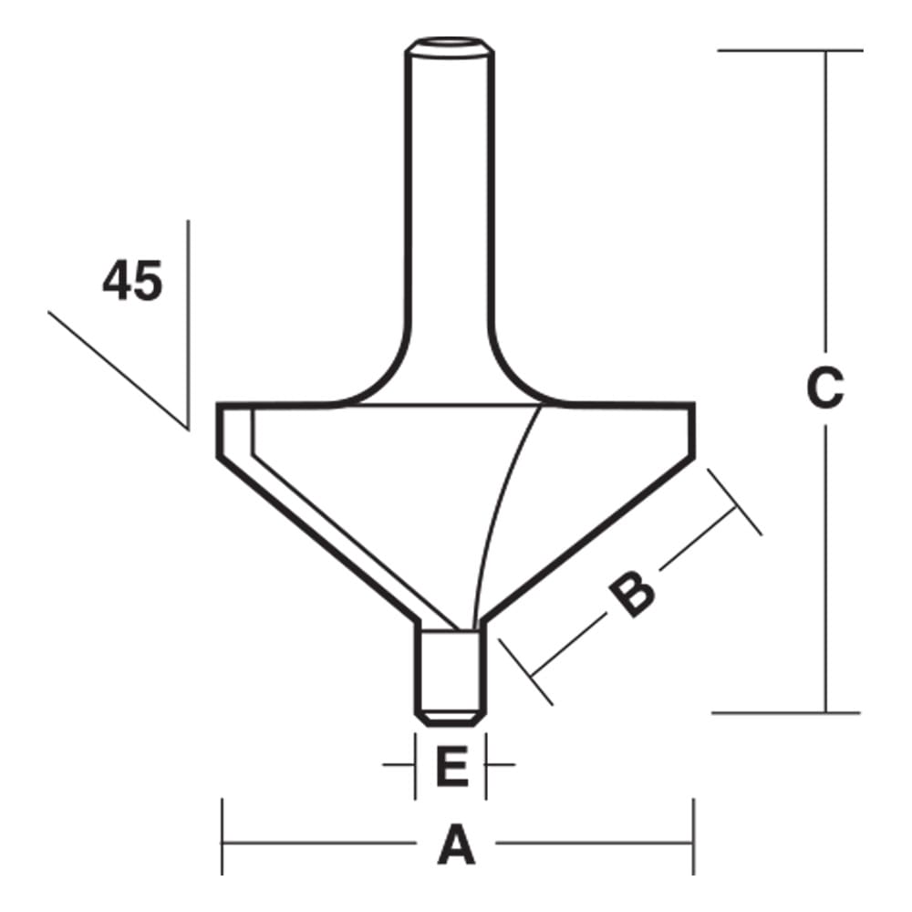 Carbitool Chamfering Bit 45 Deg