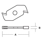 Carbitool 2-flute slotting cutter with 2.5mm bore, carbide-tipped for precise cutting in woodworking and metalworking projects.