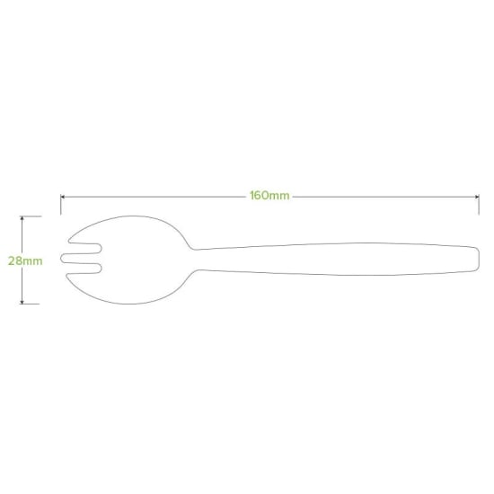 Biopak Wooden Spork case of 2000, eco-friendly birchwood cutlery perfect for versatile dining occasions.