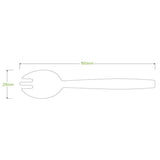 Biopak Wooden Spork case of 2000, eco-friendly birchwood cutlery perfect for versatile dining occasions.