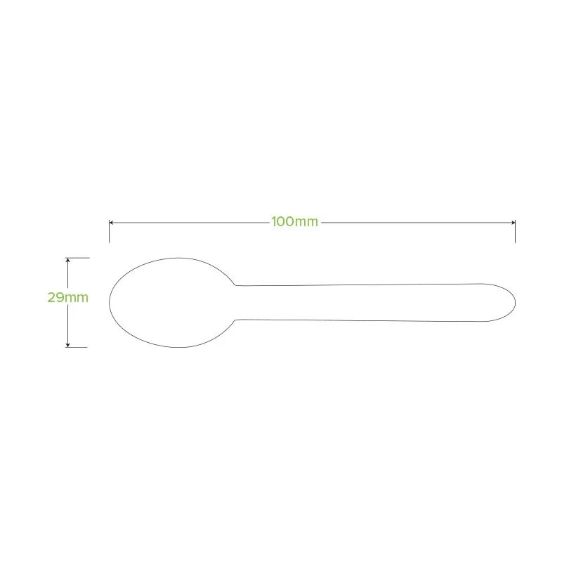 BioPak Unbranded Wood Teaspoon 10cm 5000 (Case)