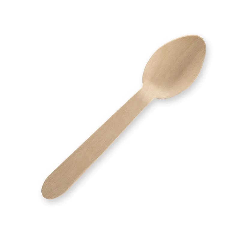 BioPak Unbranded Wood Teaspoon 10cm 5000 (Case)