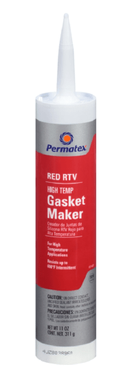 High-Temp Red RTV Silicone Gasket Maker in a 311g tube, designed for durable, heat-resistant automotive sealing and gasketing.