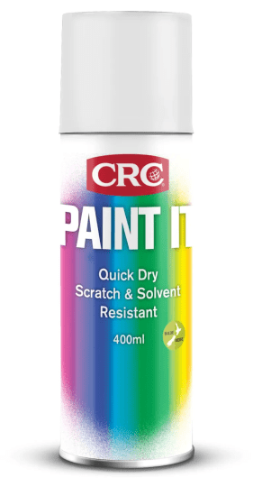 CRC 3380 Paint It White Gloss 400ml 6 Pack, quick-drying enamel spray for a durable, glossy finish on various surfaces.