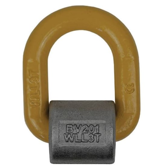 Bullivants Grade 80 Weld-On Load Ring, durable 3.0T forged D ring for heavy lifting with welding instructions included.