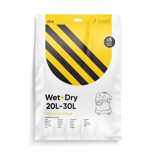 Filta Vacuum Bags for Karcher, 5pk, featuring multi-layered microfibre for superior dust and allergen capture.