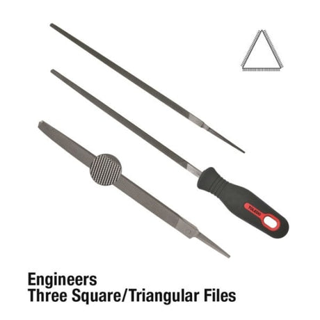 Triangular Toledo 3 Square File Bastard-150mm, ideal for precision filing with double cut sides for fast material removal.