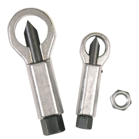 Toledo Nut Splitter Set featuring a durable vanadium steel construction for safely removing rusted nuts in tight spaces.