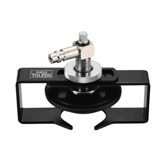 Toledo Brake Bleeder Adapter Adjustable with tapered rubber adaptor, swivel neck, and clamping arms for efficient brake maintenance.