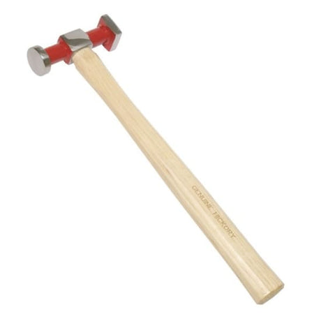 Toledo Panel Beating Hammer with hickory handle, induction-hardened heads for durability, 330mm long, ideal for automotive repairs.