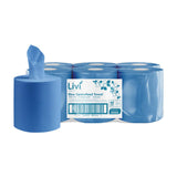 Essentials 2 Ply Centrefeed Paper Towel Blue 180m per roll - Livi