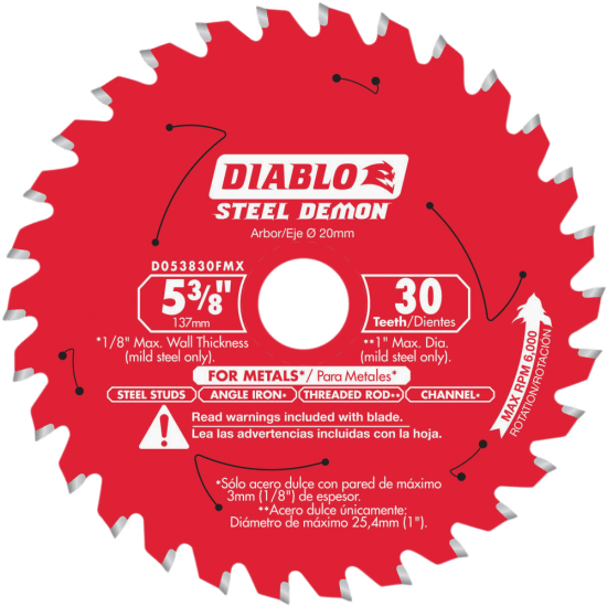 Circular saw blade designed for metal cutting, featuring 30 teeth, TiCo carbide, and advanced noise-reducing vents.