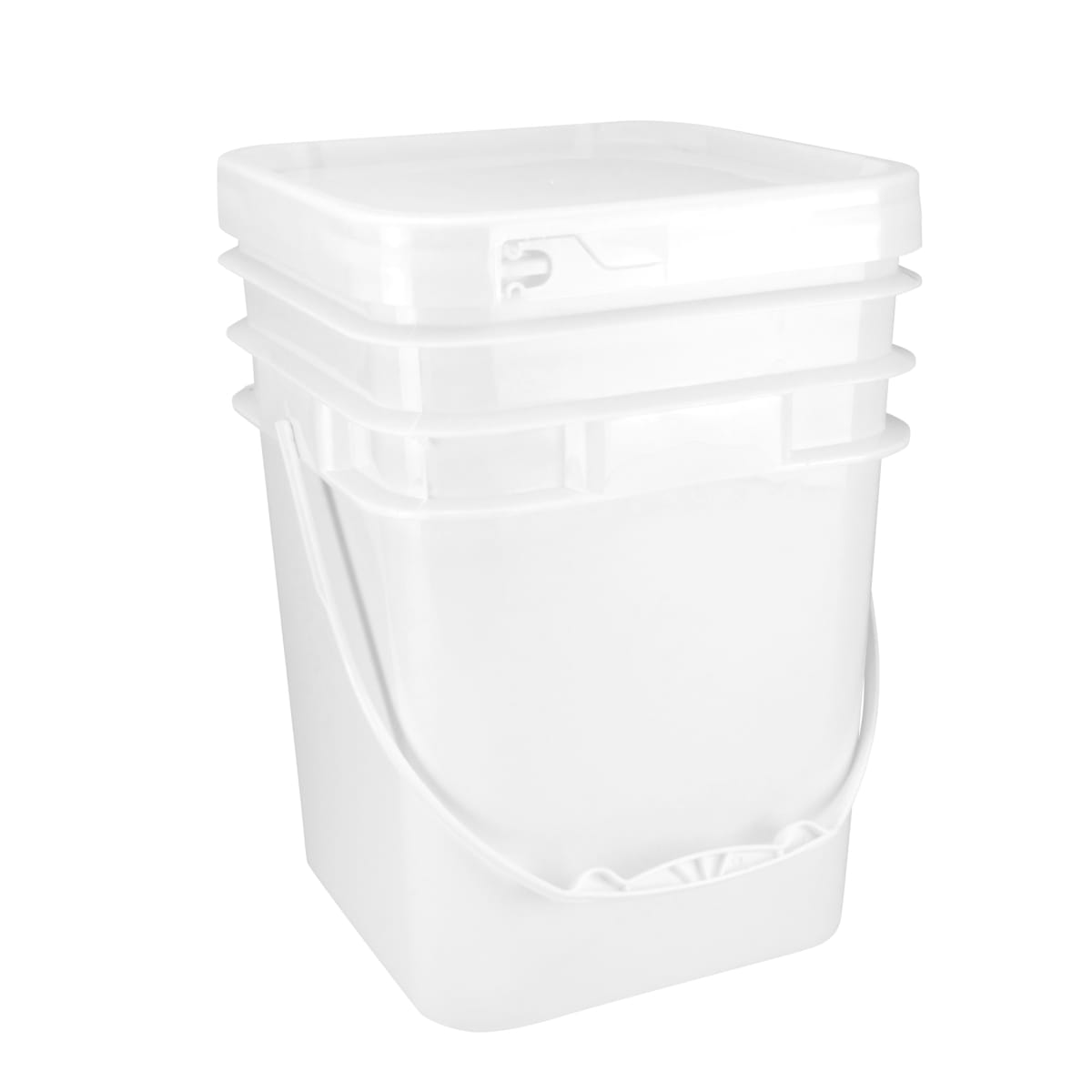 Food Grade Square Pail and Lid White 20L