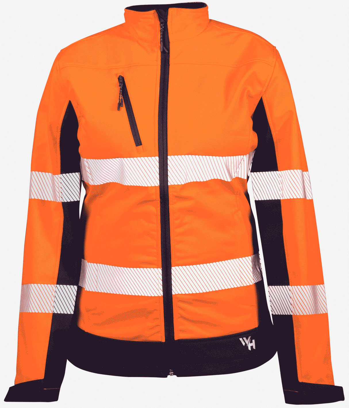 Workhorse, Women's Hi Vis Soft Shell Jacket - Orange/Navy - 12
