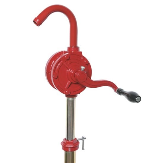 Alt text: "Toledo Rotary Drum Pump for efficient fluid transfer, compatible with various oils, featuring sturdy cast iron housing."