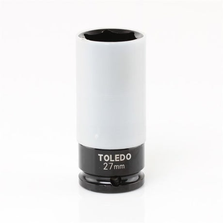 Toledo 27mm wheel nut socket with protective shell, designed for strength and compatibility with alloy wheels.