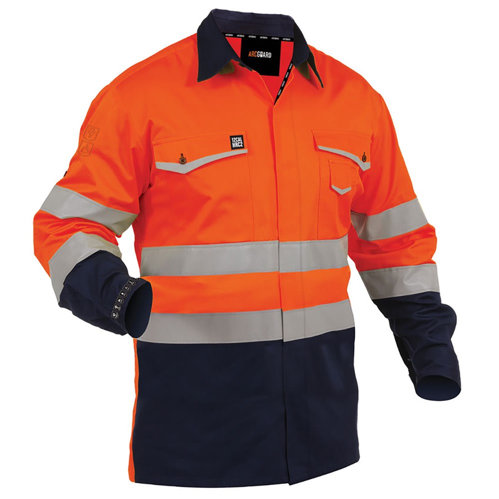 Arcguard, 12cal Inheratex Hi Vis Shirt, 21217 - Orange/Navy (Size: M)