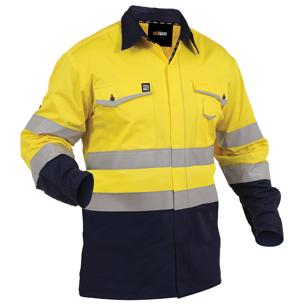 Arcguard, 12cal Inheratex Hi Vis Shirt, 21217 - Yellow/Navy - 4XL
