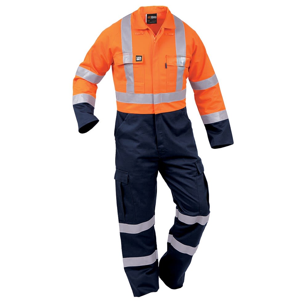 Arcguard, 13cal Hi Vis Flame Resistant Overall - Orange/Navy - 97
