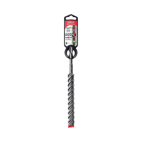 Diablo Rebar Demon SDS-Plus drill bit with full carbide head, 4-cutter design for durability, precision, and fast dust removal.