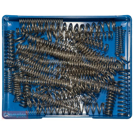 Champion SS316 Compression Spring Assortment Kit featuring 72 high-quality stainless steel springs in sizes 5mm to 20mm.