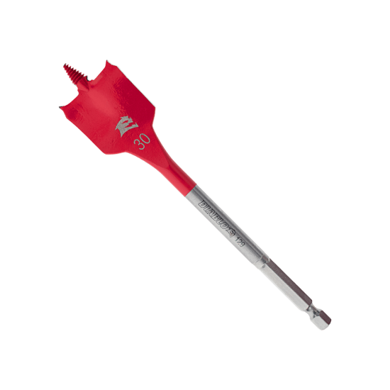 Diablo SPEEDemon Spade Bit, 30mm x 152mm, featuring self-feed SPEED-TIP and optimized paddle for efficient wood drilling.