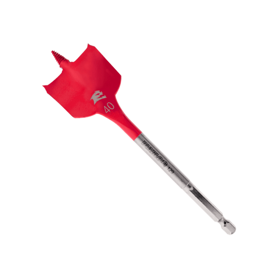 Diablo SPEEDemon Spade Bit (40mm x 152mm) designed for fast, clean wood drilling with self-feeding SPEED-TIP and durable construction.