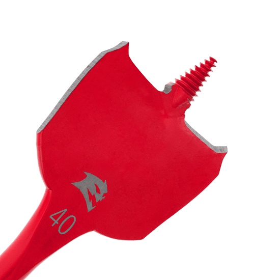 Diablo SPEEDemon Spade Bit, 40mm x 152mm, featuring self-feeding design and optimized paddle for rapid, clean wood drilling.