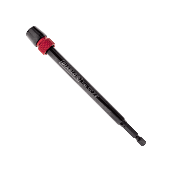 Diablo Universal Extension 1/4" Hex-152mm for increased reach, compatible with various tools, and features quick-change design.