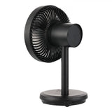 Nero USB Desk Fan in black, 13cm, features 4 speeds, ultra-quiet operation, and 1.5m USB cable for convenient cooling.