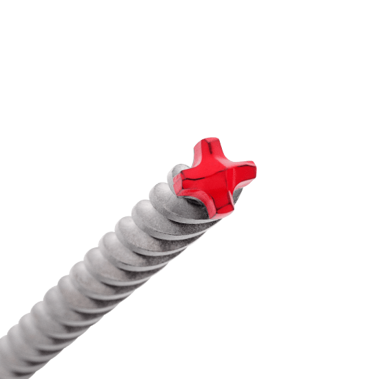 Diablo Rebar Demon SDS-Plus drill bit, 12mm x 465mm, features a full carbide head and a 4-cutter design for superior durability.