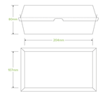 BioPak Recycled Paper SnackBox - Large 204 x 109 x 84mm 50 (Pack)