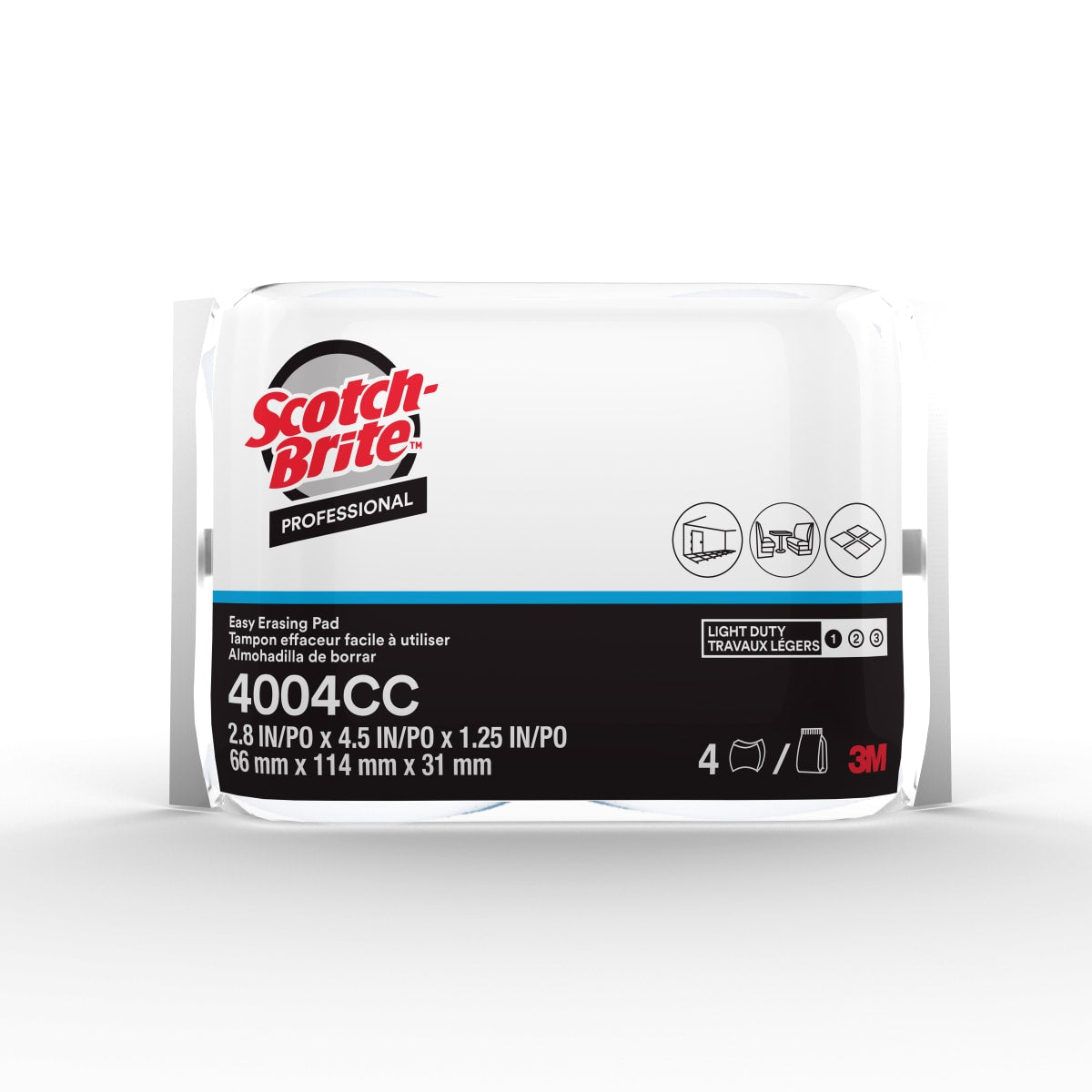Scotch-Brite Easy Erasing Pad 114mm x 71mm (Pack of 4)