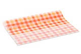 Eco-friendly Detpak burger wrap in Gingham design, 380x330mm, with heavy wax for grease resistance, perfect for juicy foods.