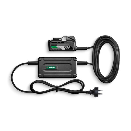 HiKOKI 36V AC Power Adaptor with 6m lead, pivoting cord, fan cooling, and 2000W output for HiKOKI Multi Volt tools.