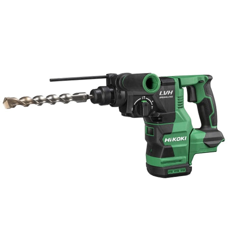 HiKOKI 18V Brushless SDS Plus Rotary Hammer with 3-mode action, brushless motor, and ergonomic design for effective drilling and chiselling.