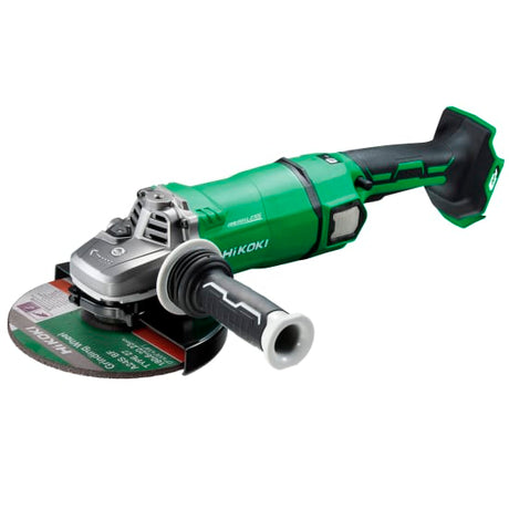 HiKOKI 36V cordless angle grinder features safety tech, a brushless motor, and variable speed for precise metal cutting and grinding.