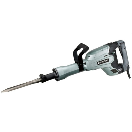 HiKOKI 1340W Heavy Duty Corded Demolition Hammer showcasing a robust design, delivering 45 Joules impact energy for efficient concrete demolition.