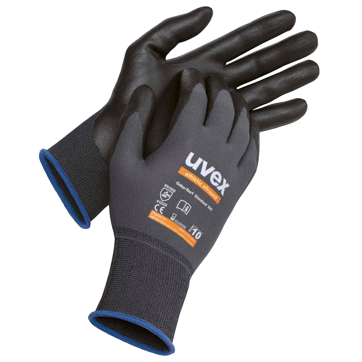 Uvex Athletic All-round Gloves (Pair) - Grey - 10
