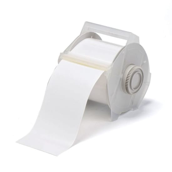 B-595 Indoor/Outdoor Vinyl Tape in white, 57mm x 30m, offers durable adhesion for various surfaces and exceptional visibility.